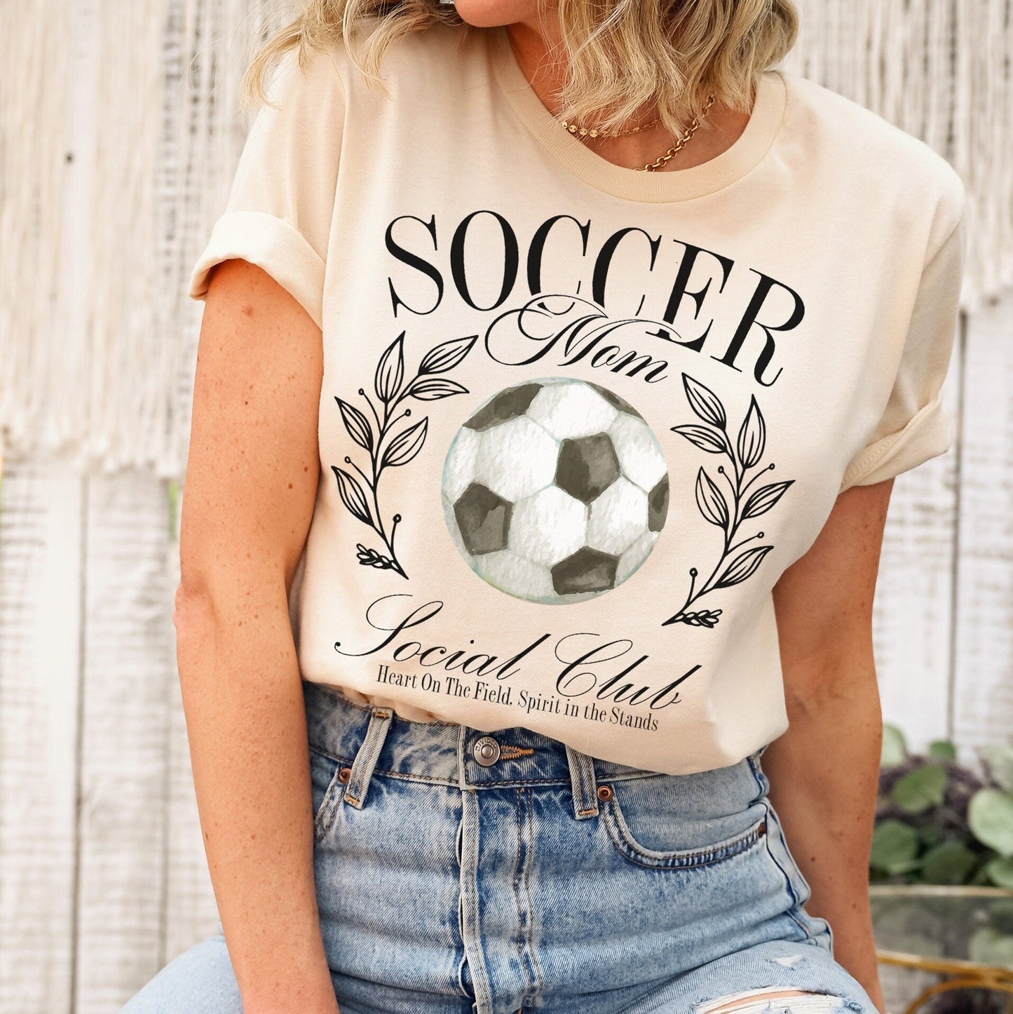 Soccer Mom Social Club Shirt Heart On The Field Spirit On The Stands Sweatshirt Tank - Squishy Cheeks