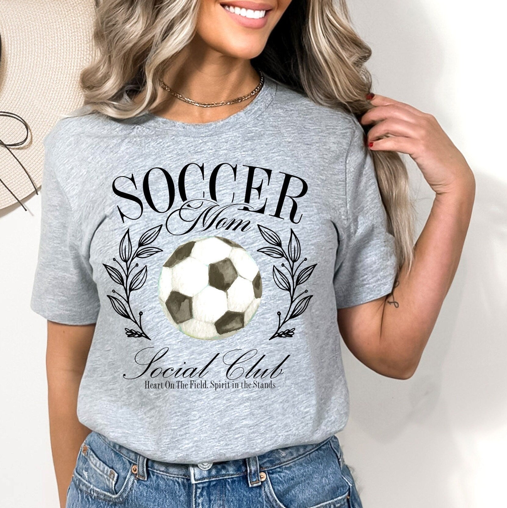 Soccer Mom Social Club Shirt Heart On The Field Spirit On The Stands Sweatshirt Tank - Squishy Cheeks