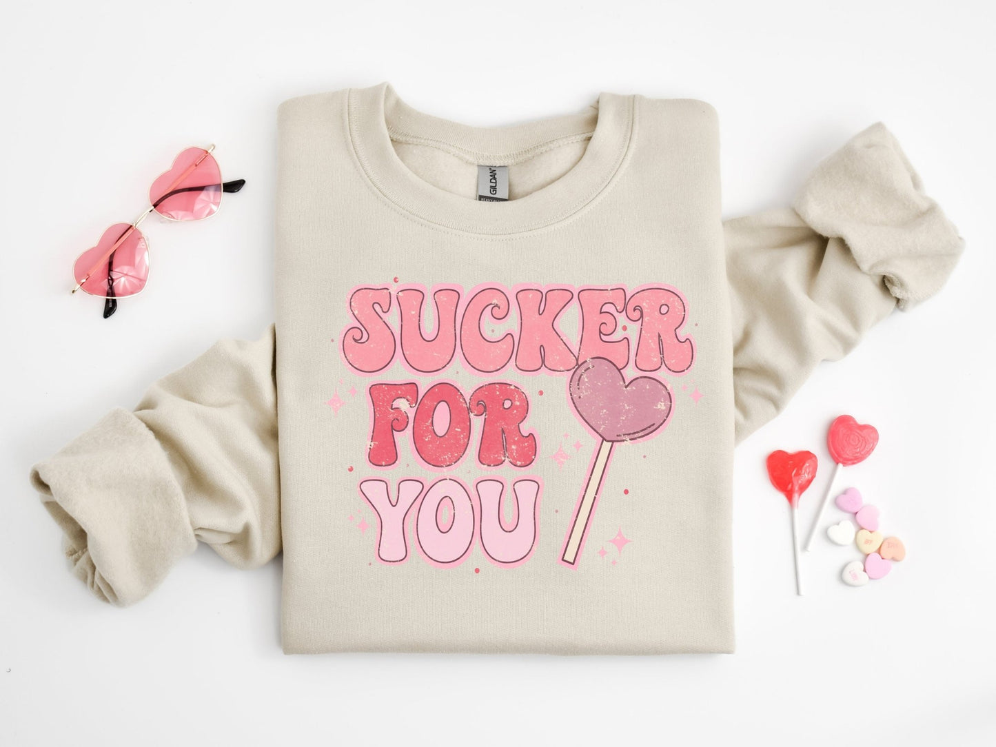 Sucker For You Valentine's Day Kids Shirt Girls Valentine Sweatshirt I'm A Sucker For You Bubble Romper Toddler Sweatsuit - Squishy Cheeks