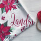 Baby Girl Christmas Poinsettia Blanket Personalize Baby Swaddle Baby Shower Gift Monogram Baby Blanket Name Blanket Receiving Blanket
