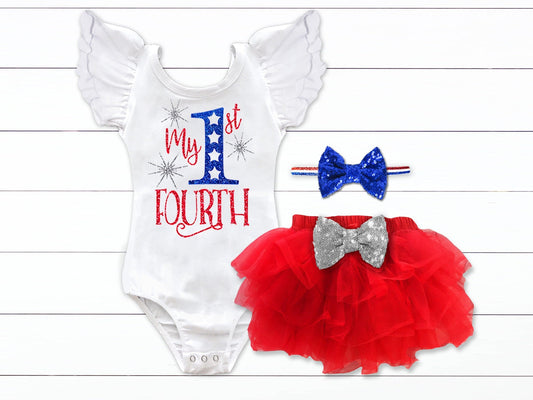 1st 4th of July Patriotic Outfit - Squishy Cheeks
