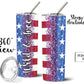 4th of July Patriotic FAUX glitter Water Tumbler - Squishy Cheeks