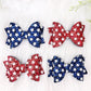 4th of July Pig Tail Bow Patriotic Glitter Bow Red White Blue Independence Day Girls Sparkle Bow Baby Girl Hair Bows Toddler Bow - Squishy Cheeks