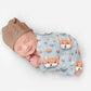 Baby Custom Fox Theme Nursery Swaddle Blanket - Squishy Cheeks