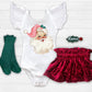 Baby Girl Santa Christmas Onesie® Leotard Outfit - Squishy Cheeks