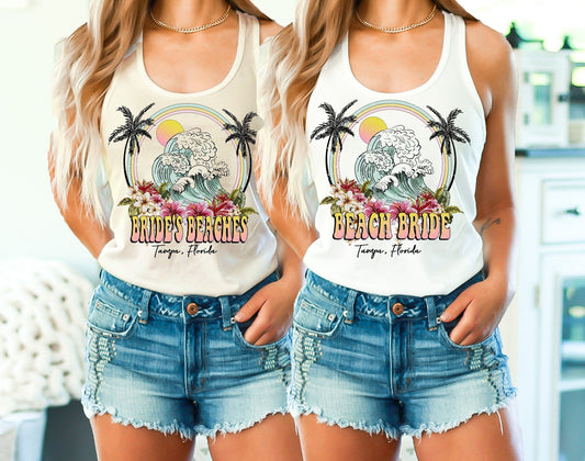 Beach Bride Shirt, Beach Bachelorette Party Shirts, Beach Wedding Tank Top Beach Babe - Squishy Cheeks