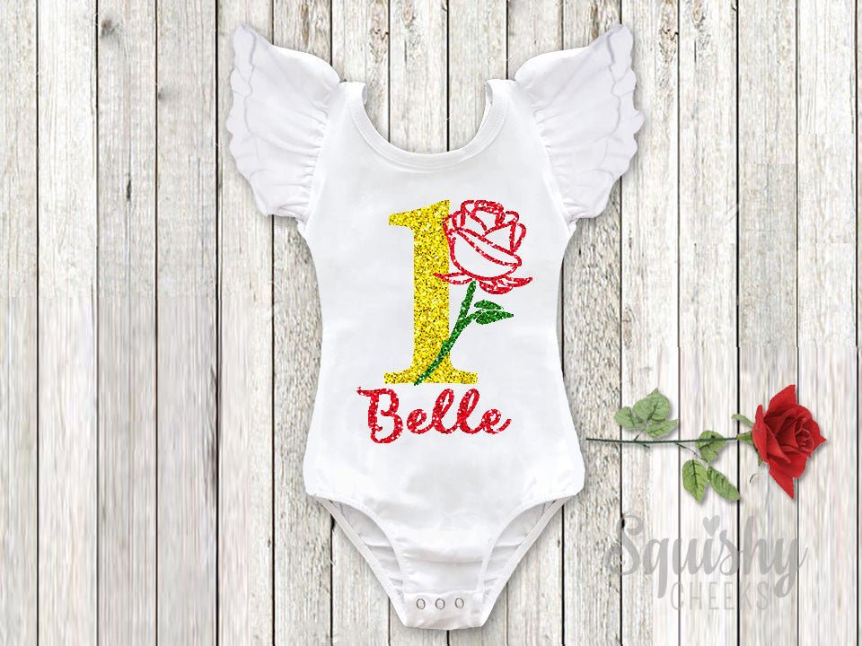 Belle Princess Beauty Rose Birthday Leotard - Squishy Cheeks