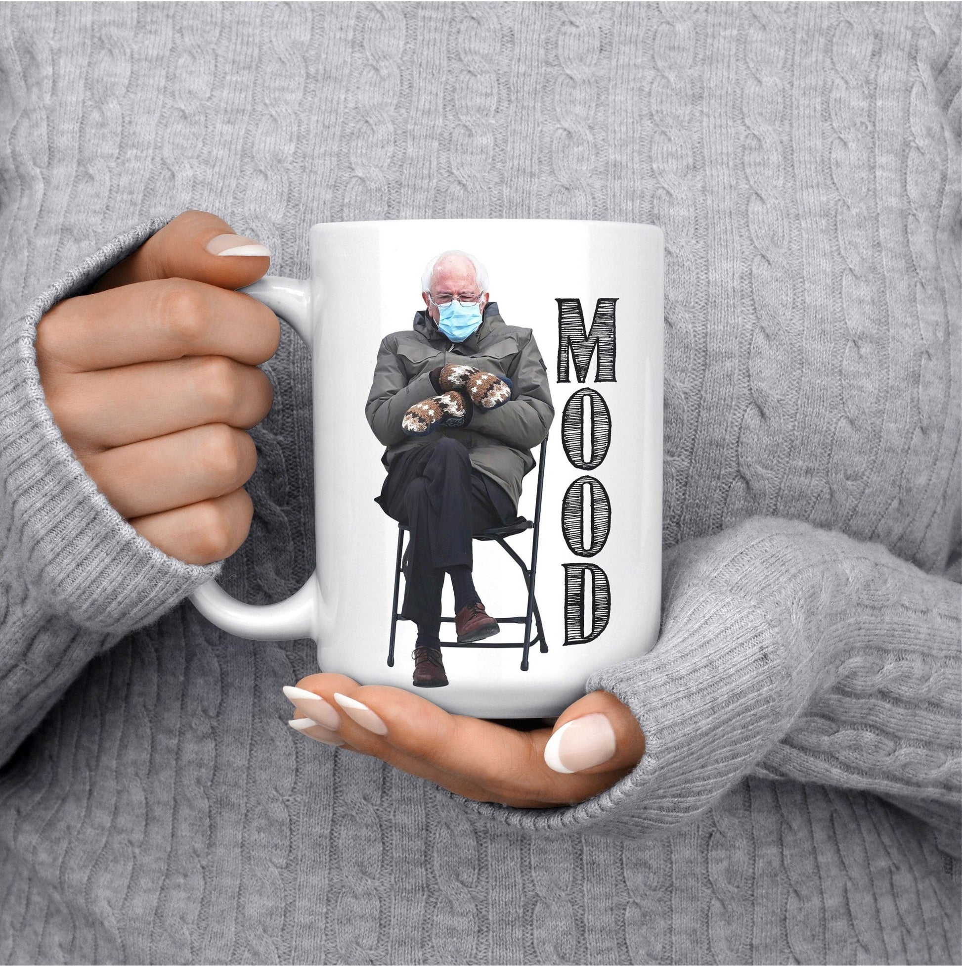 Bernie Mug Mood Funny Mug Gag Gift Coffee Mug Bernie in Chair Meme - Squishy Cheeks