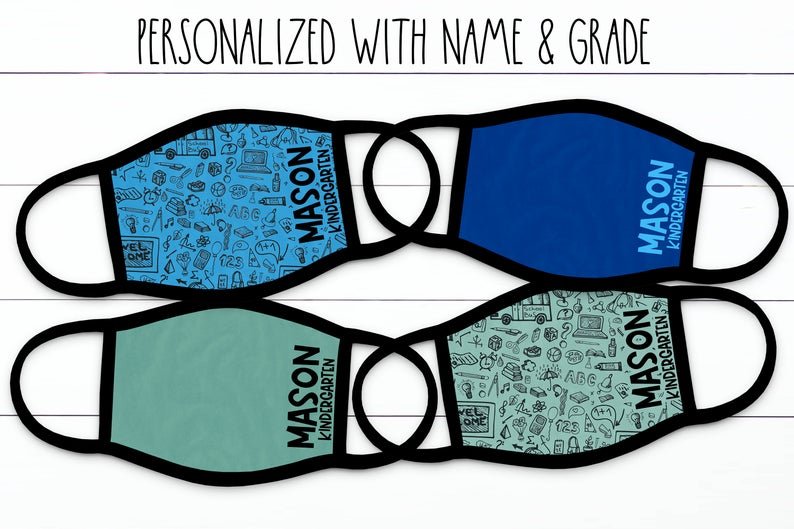 Boy's Back To School Personalized Reusable Face Mask - Squishy Cheeks