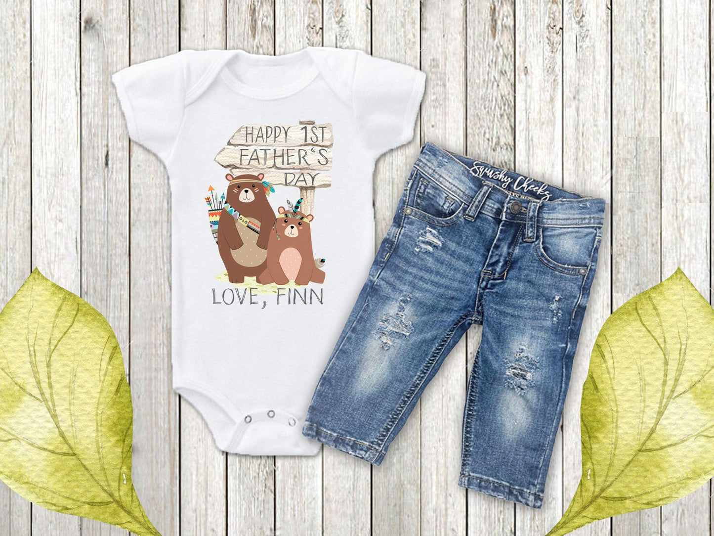 Boy's Personalized 1st Father's Day Top - Squishy Cheeks