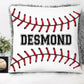 Boy's Personalized Baseball Grey Plush Pillow - Squishy Cheeks