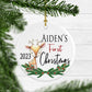 Boy's Personalized First Christmas Reindeer Ornament - Squishy Cheeks