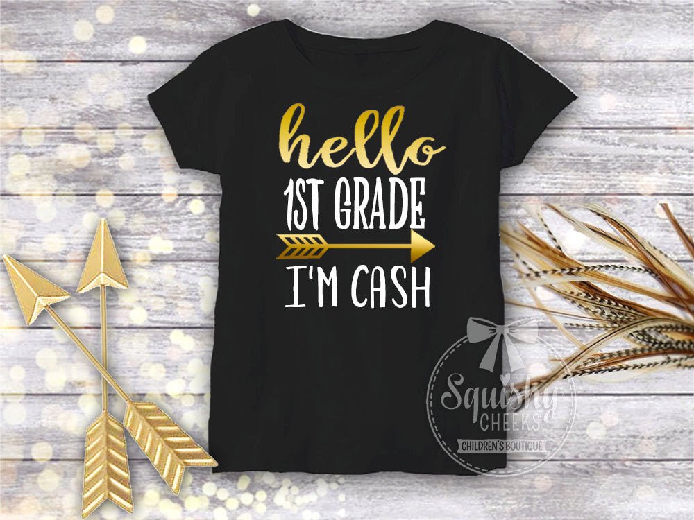 Boy's Personalized Hello Back To School Top - Squishy Cheeks