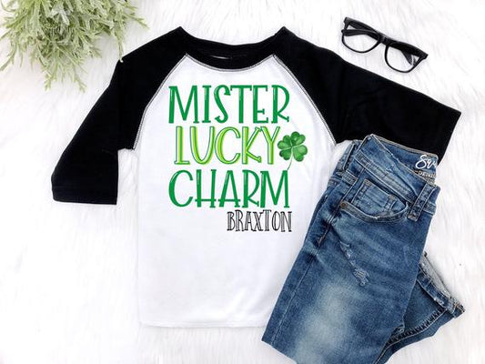 Boy's Personalized Mister Lucky Charm St. Patrick's Day Outfit - Squishy Cheeks