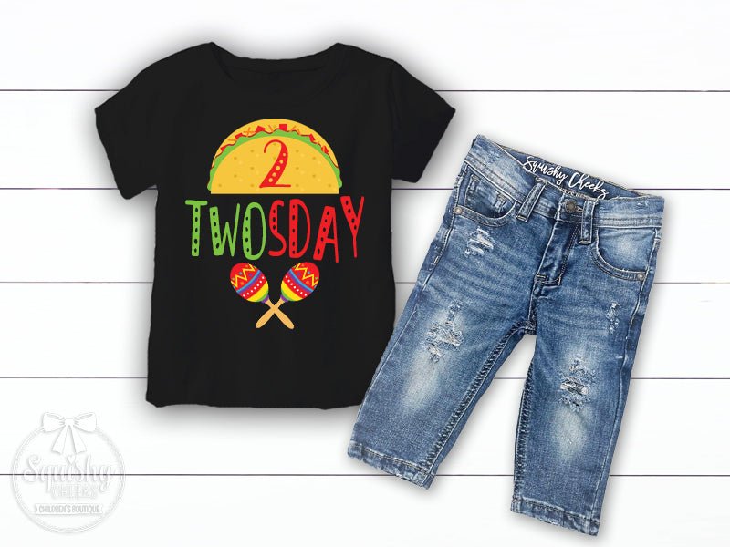 Boy's Taco Twosday Fiesta Second Birthday Outfit - Squishy Cheeks