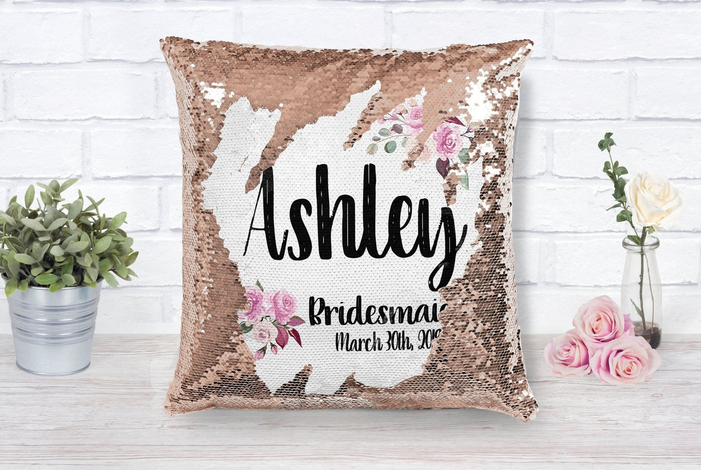 Bridesmaid Proposal Sequin Pillow Personalized Bridesmaid Gift Keepsake Gift for Bridemaids Gift for Her Bridal Gift Wedding Party Gift 1 - Squishy Cheeks