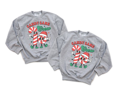 Candy Cane Christmas Crew Family Matching Shirts Sweatshirts Mommy and Me - Squishy Cheeks
