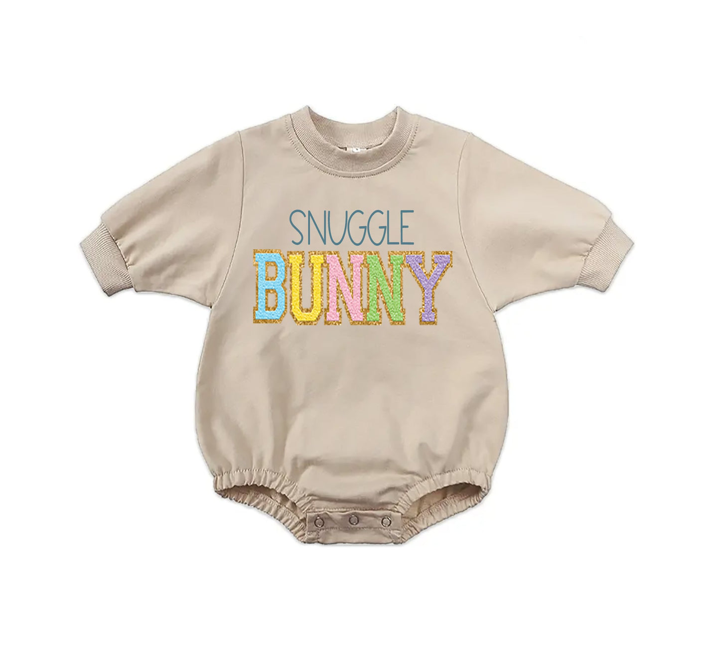 Chenille Snuggle Bunny Easter Bubble Romper - Squishy Cheeks