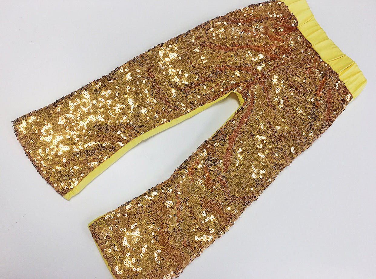 CLEARANCE Bold Yellow Sequin Pants - Squishy Cheeks