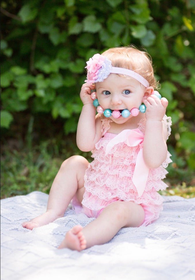 CLEARANCE Lace Ruffle Rompers - Squishy Cheeks
