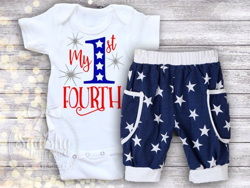 CLEARANCE Patriotic Star Baby Joggers - Squishy Cheeks