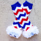 CLEARANCE Red, White, and Blue Chevron Leg Warmers - Squishy Cheeks