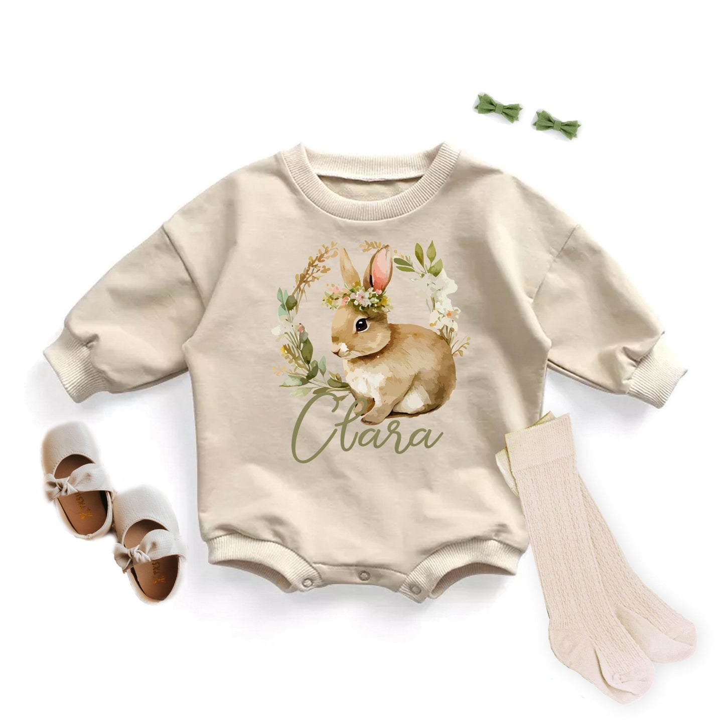 Custom Easter Outfit With Name Personalized Girls 1st Easter Outfit - Squishy Cheeks