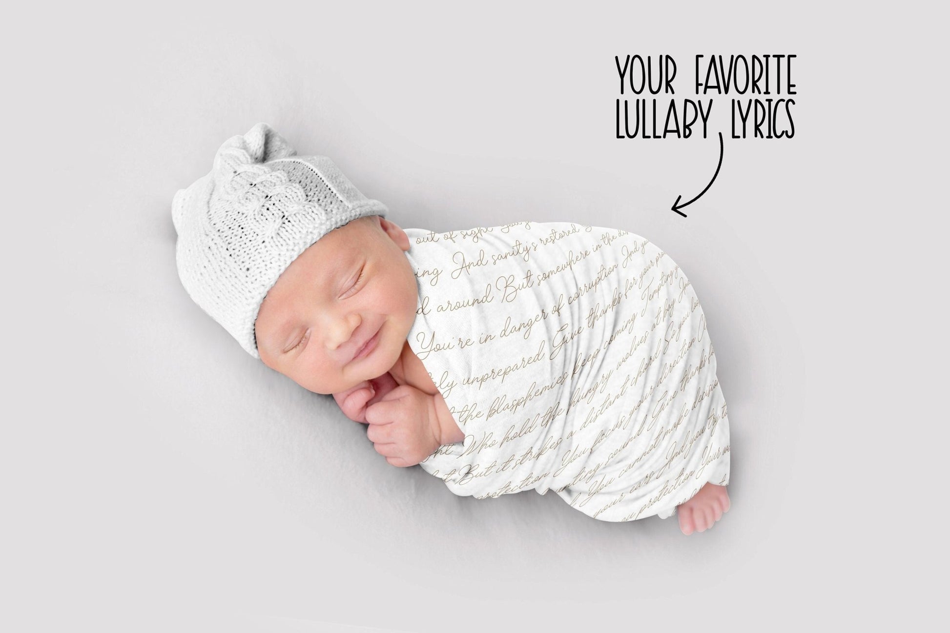 Custom Luallaby Swaddle Blanket Unisex Gender Neutral Boho Personalized Song Blanket - Squishy Cheeks