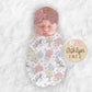 Custom Spring Floral Baby Blanket Personalize Baby Girl Swaddle Baby Shower Gift Name Blanket Receiving Blanket or Plush Blanket - Squishy Cheeks