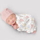 Custom Spring Floral Baby Blanket Personalize Baby Girl Swaddle Baby Shower Gift Name Blanket Receiving Blanket or Plush Blanket - Squishy Cheeks