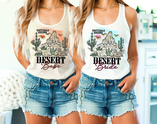 Desert Bride Bachelorette Party Tank Top Scottsdale Arizona Desert Babe - Squishy Cheeks