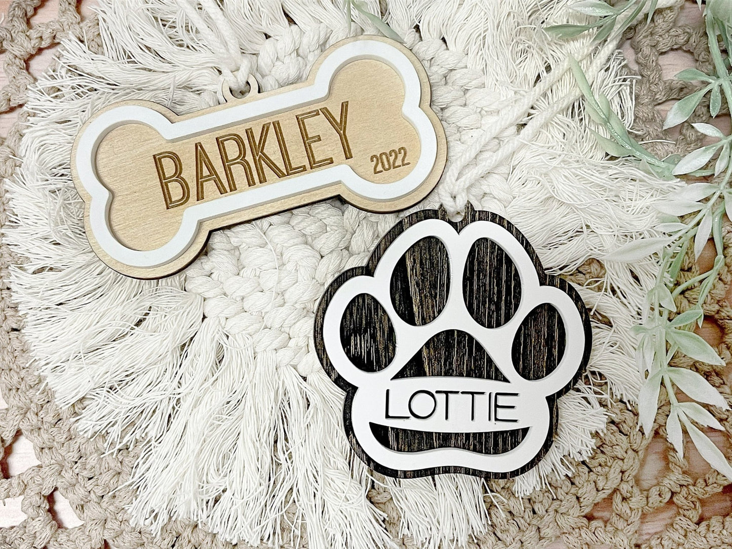 Dog Ornament Personalized Christmas Gift for Dog New Dog Gift Dog Bone Ornament Custom Dog Ornament Dog Mom Gift - Squishy Cheeks