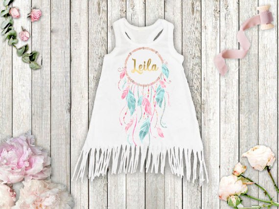 Dream Catcher Personalized Boho Dress - Squishy Cheeks