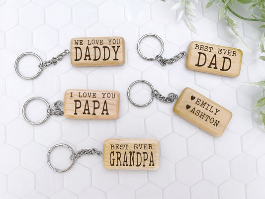 Fathers Day Gift for Grandpa Best Ever Papa Keychain for Dad Key Chain Gift from Kids Personalized Key Ring Custom Birthday Gift for Dad - Squishy Cheeks