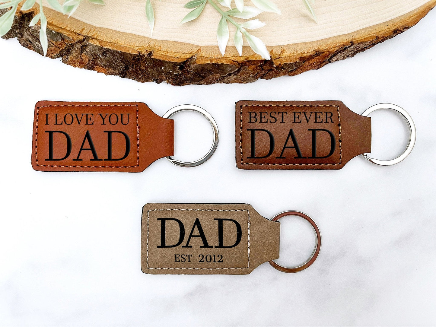 Fathers Day Gift Keychain for Dad Key Chain Gift from Kids Personalized Key Ring Handwritten Note for Dad Custom Birthday Gift for Dad - Squishy Cheeks