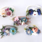 Floral Nylon Headband Pink and Blue - Squishy Cheeks
