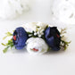 Floral Nylon Headband Royal and White - Squishy Cheeks
