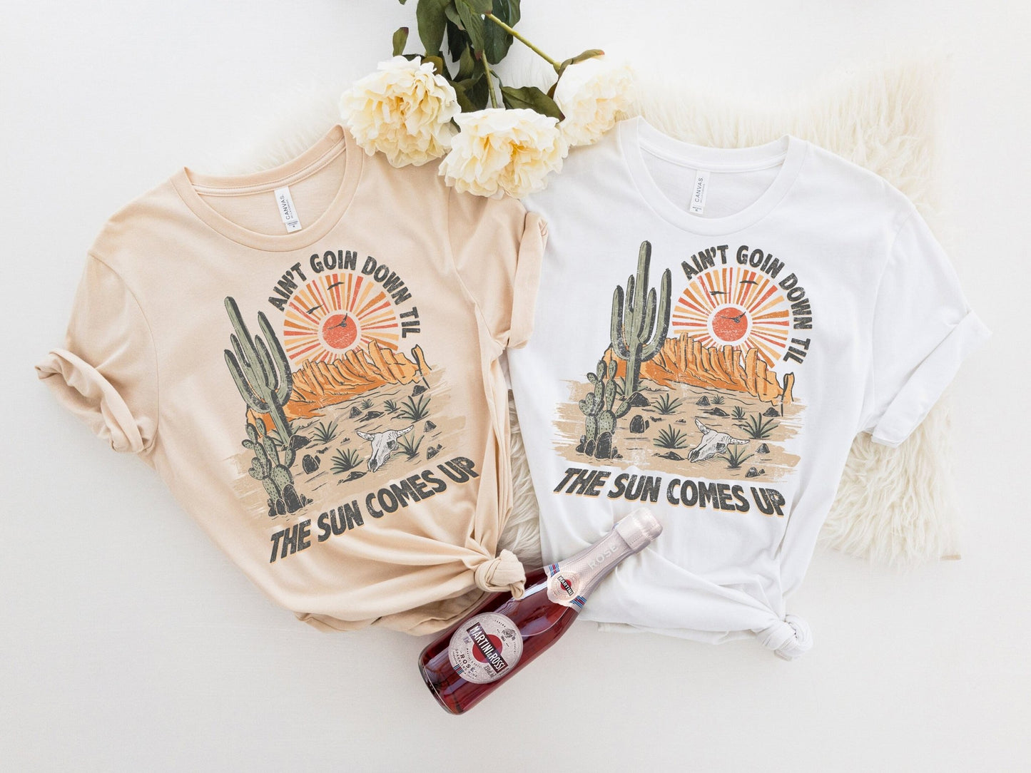 Funny Desert Shirt Desert Bride Bachelorette Party Tank Top Scottsdale Arizona Aint Going Down TIll the Sun Comes Up - Squishy Cheeks