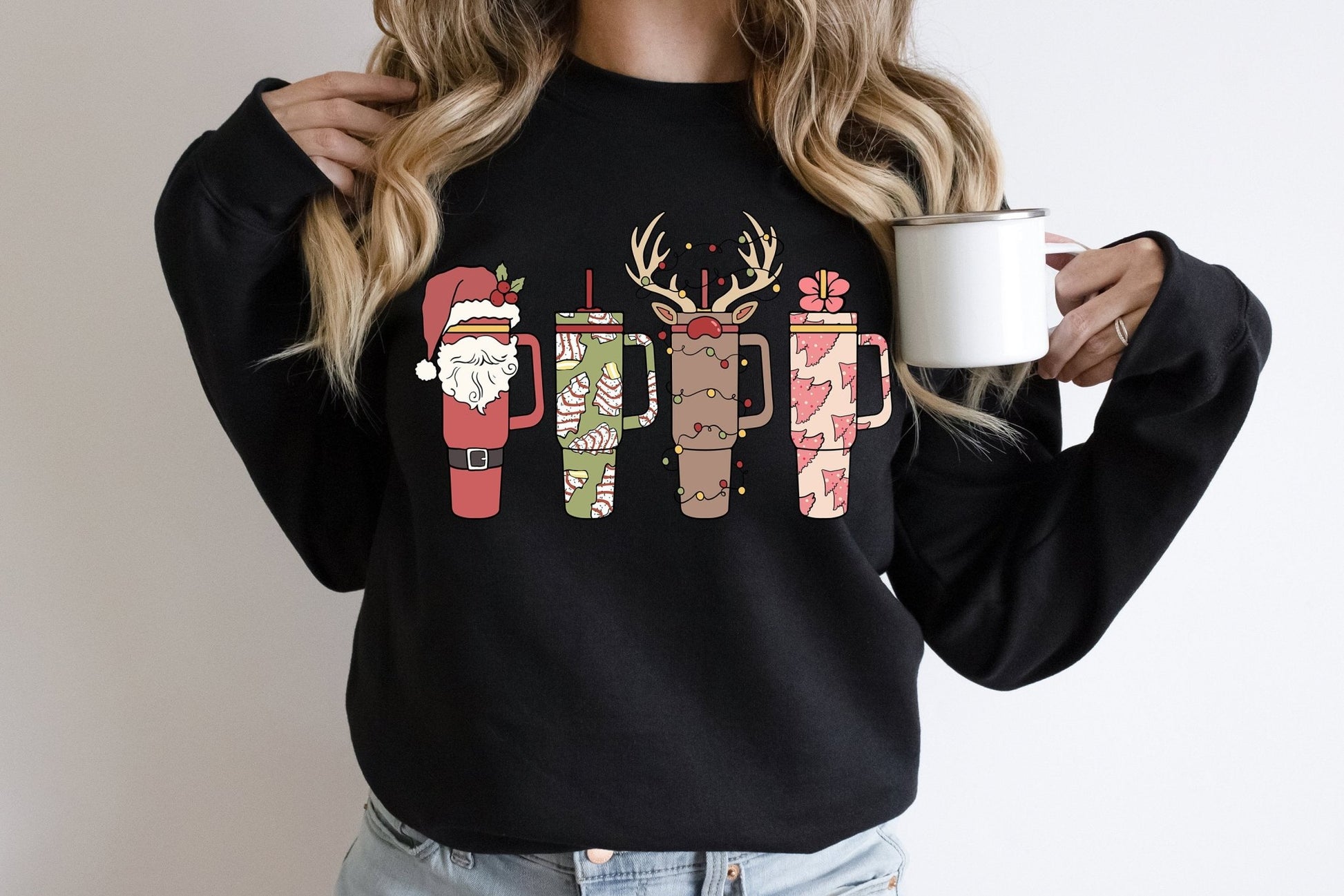 Funny Stanley Tumbler Cup Disorder Christmas Holiday Funny Sweatshirt - Squishy Cheeks