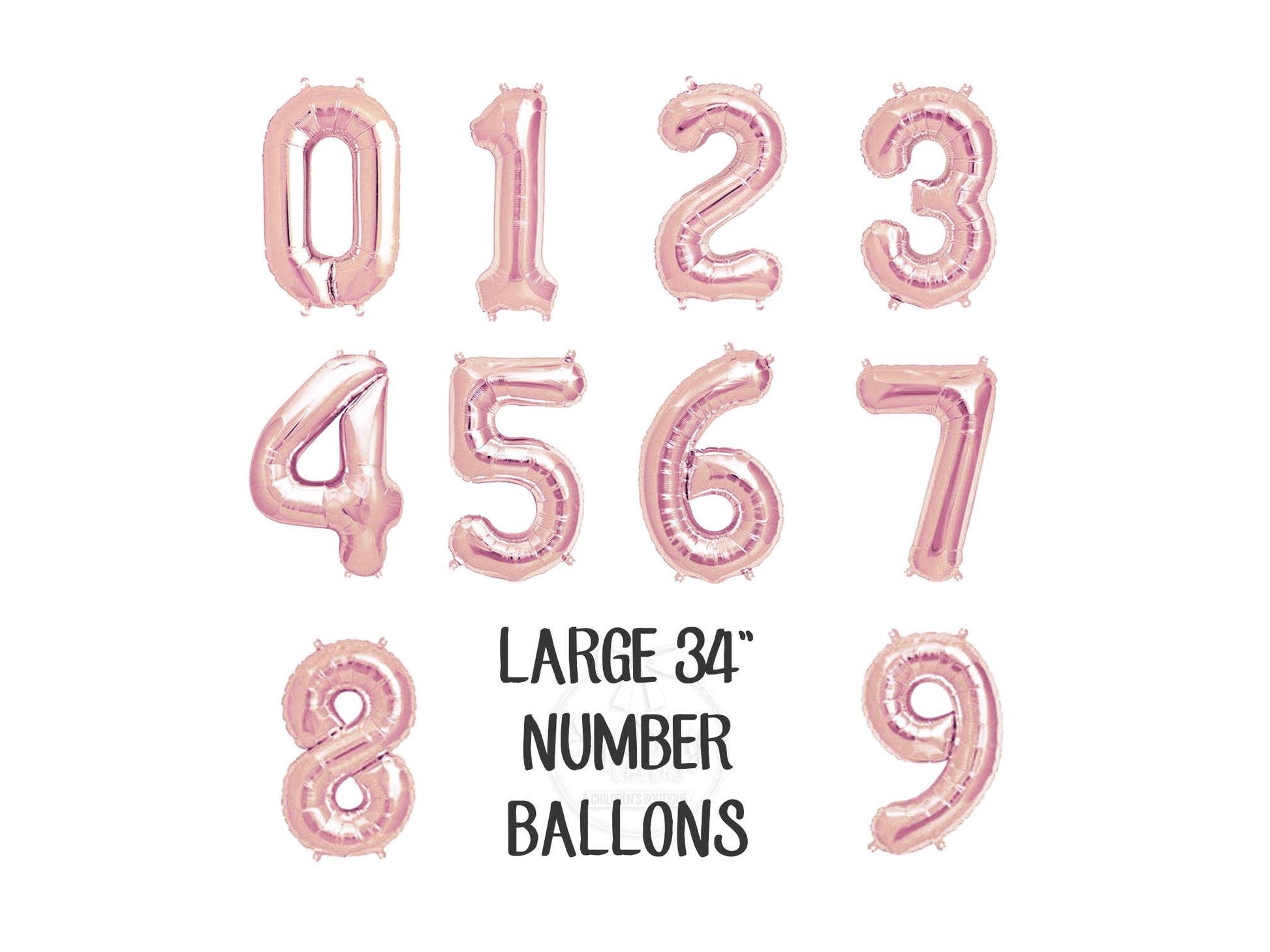 Giant 34" Rose Gold Number Balloon - Squishy Cheeks