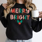 Girl Christmas Sweatshirt Merry and Bright Baby Romper Bubble Romper Sweatsuit - Squishy Cheeks