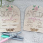 Girl Rose Birth Stat Name Sign Floral Wood - Squishy Cheeks