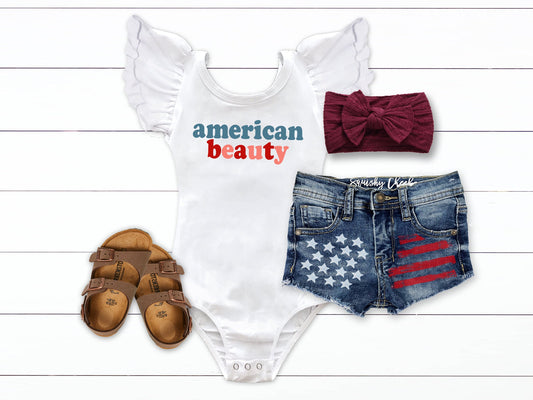 Girl's American Beauty Leotard Outfit - Squishy Cheeks