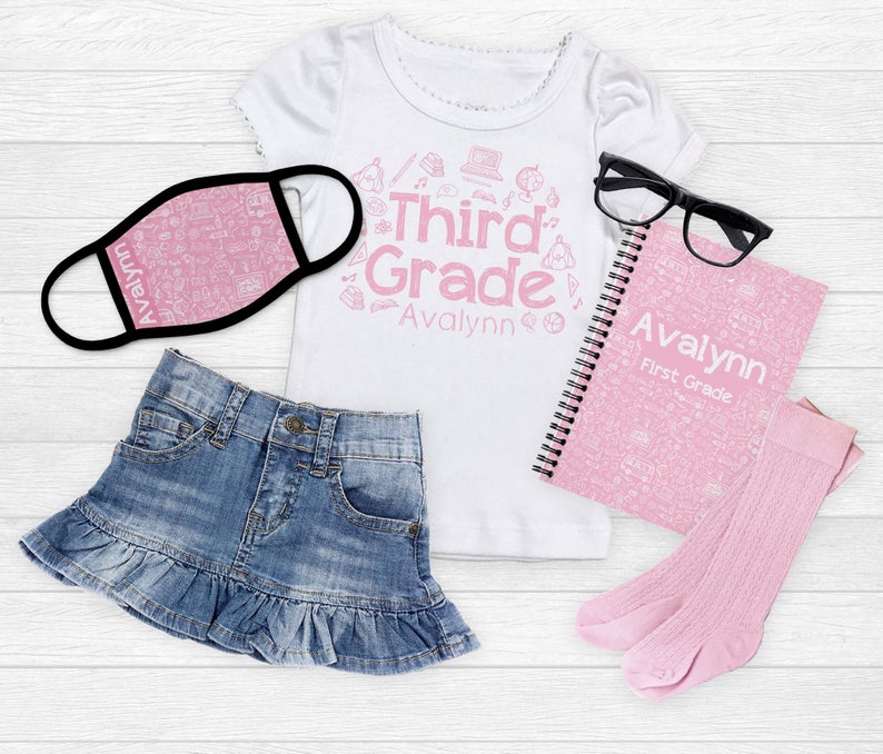 Girl's Back to School Mask Outfit Set - Squishy Cheeks