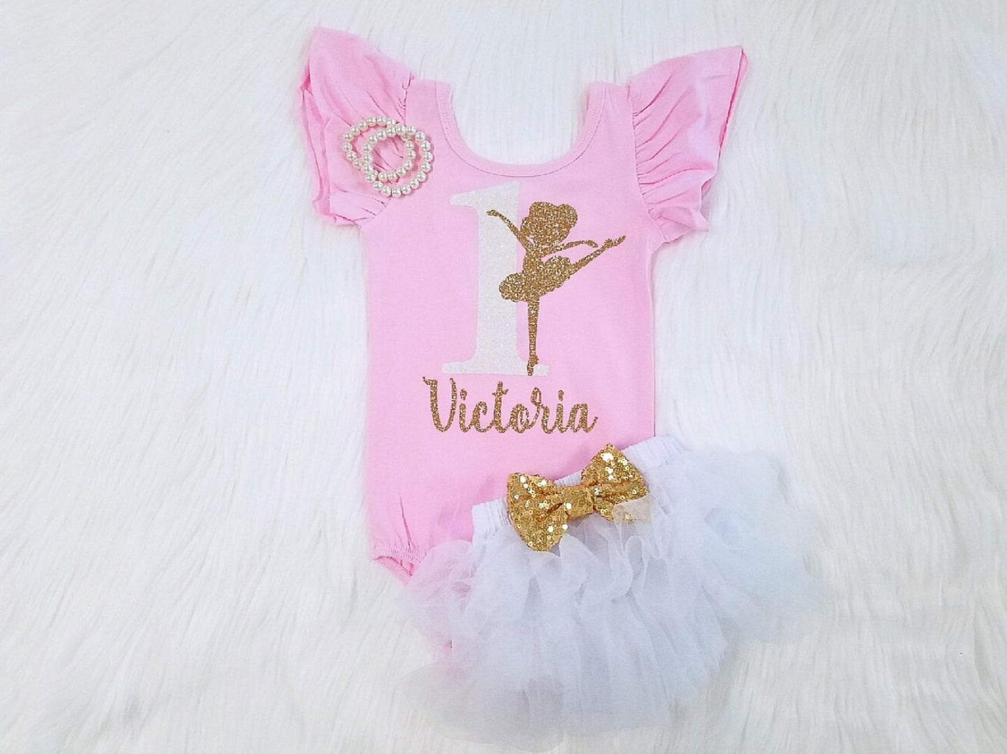 Girl's Ballerina Birthday Outfit - Squishy Cheeks