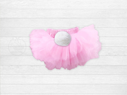 Girl's Easter Light Pink Chiffon Bloomers w/ Bunny Tail - Squishy Cheeks