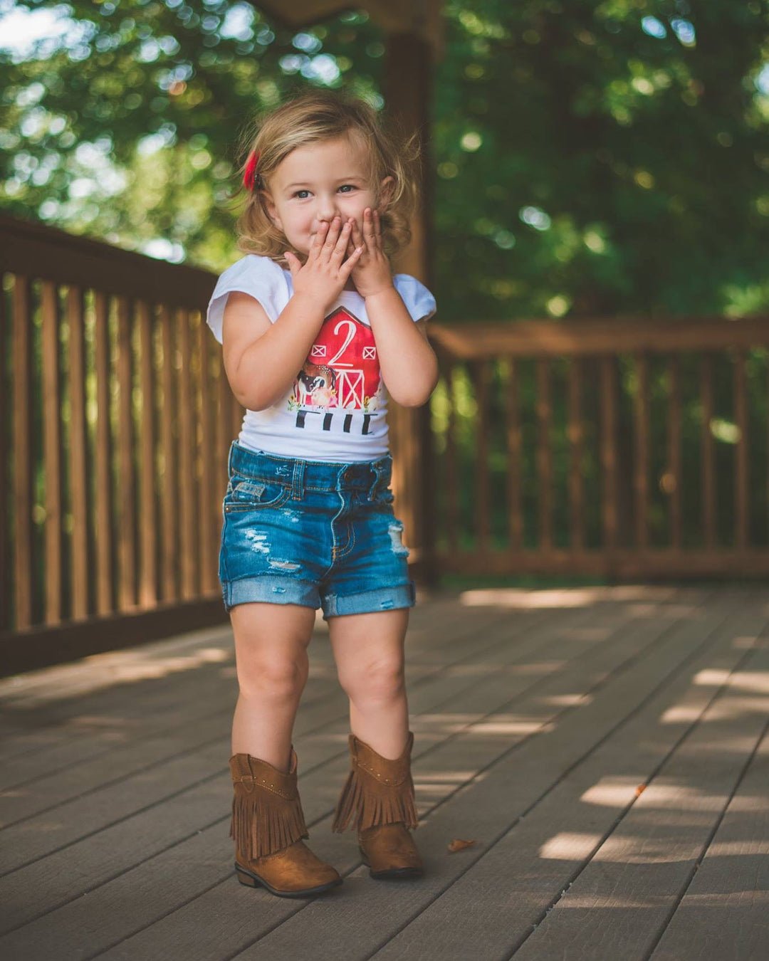 Girl's Farm Animal Birthday Outfit - Squishy Cheeks