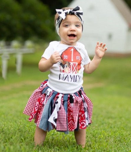 Girl's Farm Animal Birthday Outfit - Squishy Cheeks