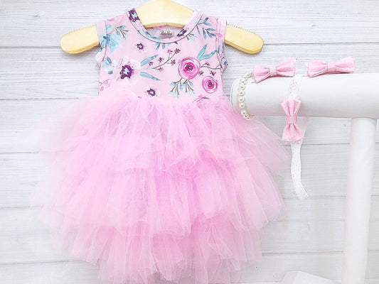 Girl's Floral Spring Dress - Squishy Cheeks