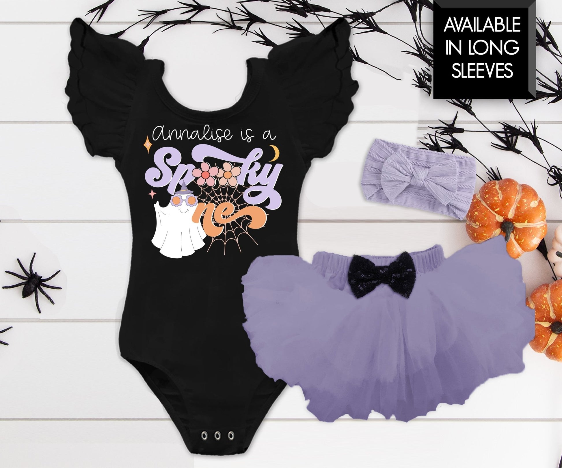 Girls Halloween 1st Birthday Outfit Personalized First Birthday Shirt Spooky One Shirt - Squishy Cheeks